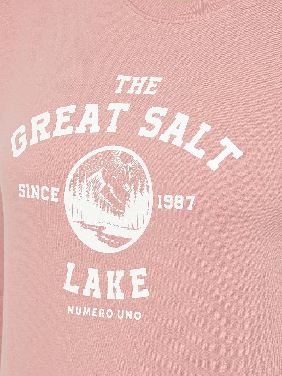 Numero Uno Women Graphic Print Pink Sweat Shirt